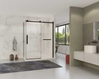 Душевой уголок Como Soft VSR-1CS1014CLB, 1400*1000, черный, стекло прозрачное