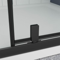 Душевая дверь Veconi Ottimo P20 B, 1100x1900, черный матовый, стекло прозрачное