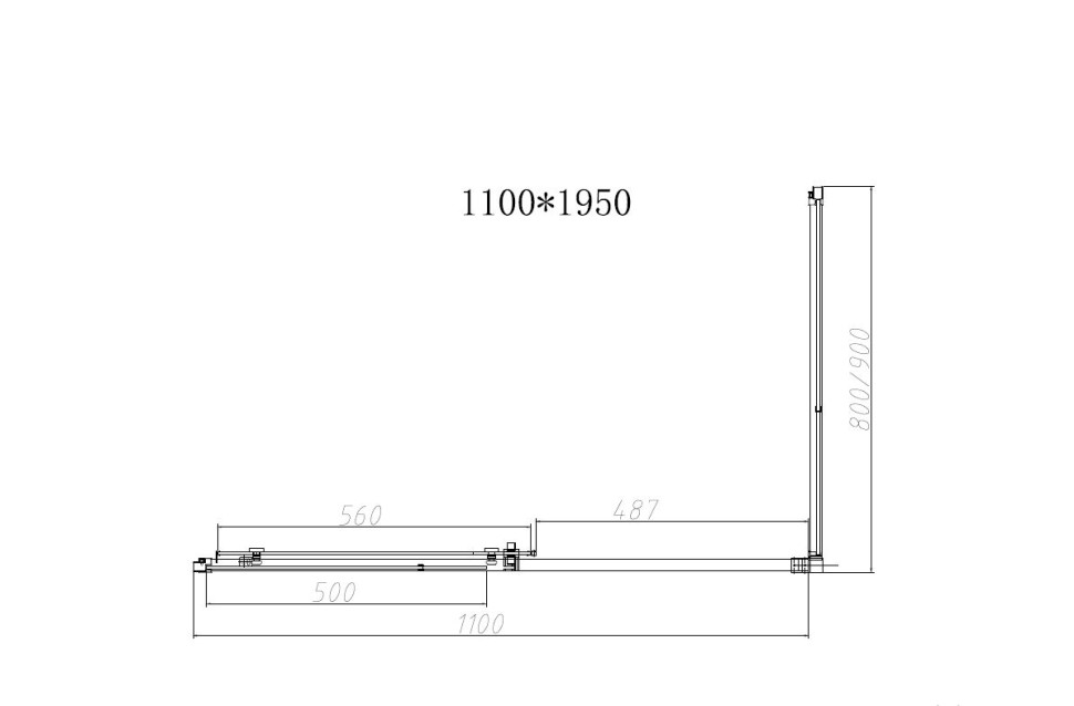 Душевой уголок Слим-Н (Slim-N) VSR-4SN8011CLBN, 1100*800, брашированный никель, стекло прозрачное