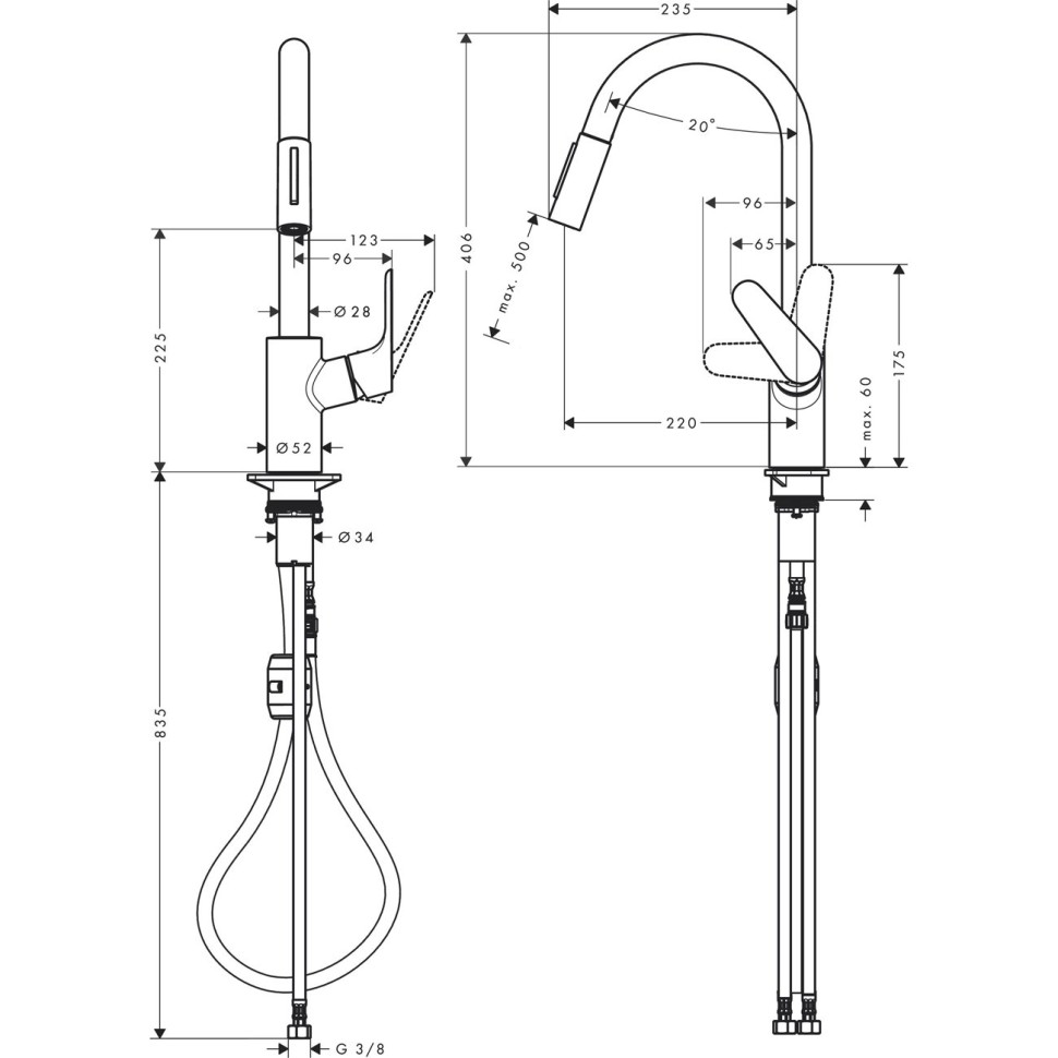 Смеситель для кухонных моек Hansgrohe Focus хром (31815000)