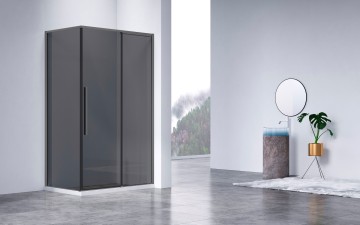 Душевой уголок Слим-Н (Слим-Н (Slim-N)) VSR-4SN9011CGGM, 1100*900, вороненая сталь, стекло тонированное