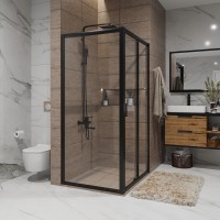 Боковая стенка Niagara Nova NG-A70B (70х195) черный,стекло прозрачное,1 место