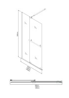 Душевая перегородка Niagara Nova NG-671-12BLACK (120х200) черный матовый,раздвижная,стекло прозрачное,1 место