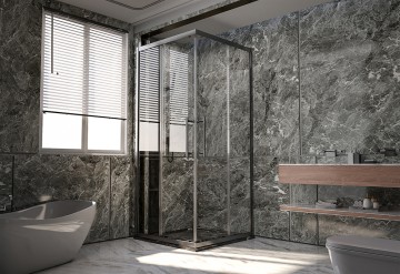 Душевой угол Veconi Premium Trento PTC-20GR, 1100Х800x2000, брашированное графит, стекло прозрачное