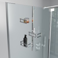 Полка для душевого ограждения Moderno, 650x120x324, полированная сталь