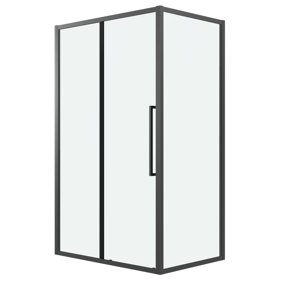 Душевое ограждение Grossman Cosmo 100.K33.02.100.21.00-200.K33.02.80.21.00 (100х80х195) раздвижная,черный матовый,стекло прозрачное,2 места
