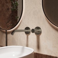 Смеситель для раковины Аура (Aura) VBFW-6AU1GM встраиваемый, вороненая сталь