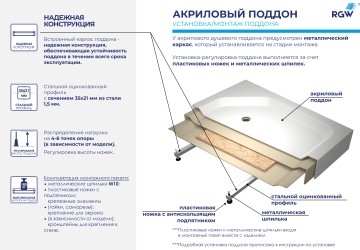 Душевой поддон трапеция RGW BT/CL-S (800x800)