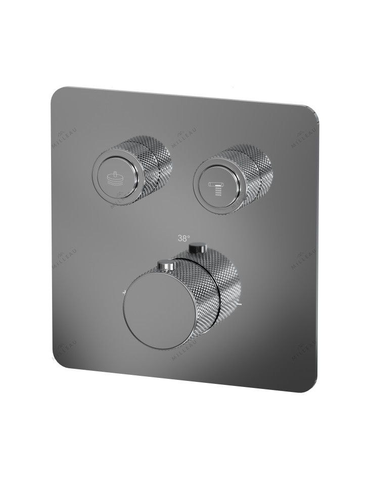 Душевая система скрытого монтажа для душа MILLEAU Tissage TERMO 2SBIT/802-CR на 2 потока (комплект с монтажным блоком), хром