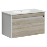 Тумба подвесная SANCOS Smart 890х450х500, c двумя ящиками оснащенными доводчиками, дуб бардолино/белый , арт. SM90E