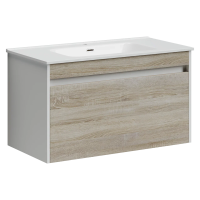 Тумба подвесная SANCOS Smart 890х450х500, c двумя ящиками оснащенными доводчиками, дуб бардолино/белый , арт. SM90E