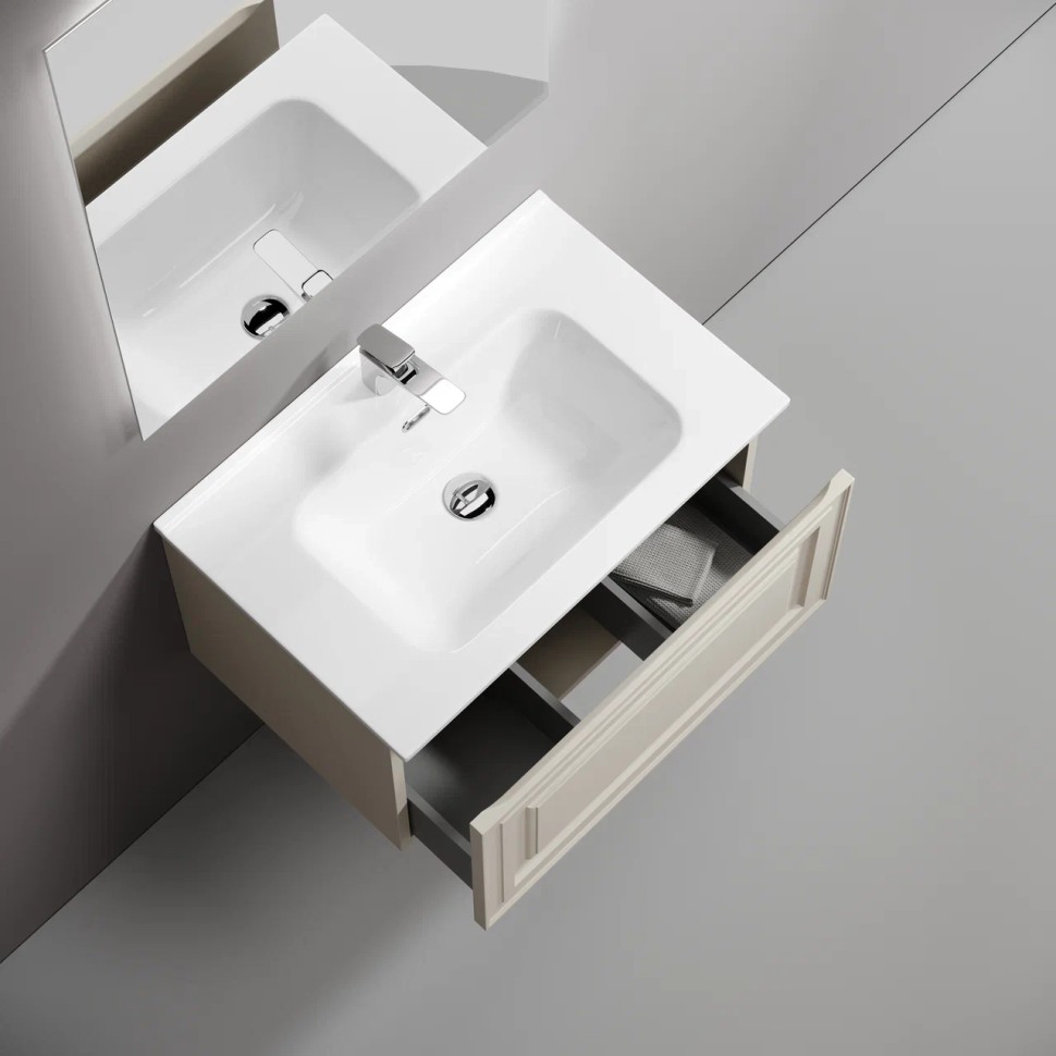 Тумба подвесная SANCOS Very 690х445х406, c одним ящиком оснащенным доводчиками, Beige Soft , арт.VR70CE