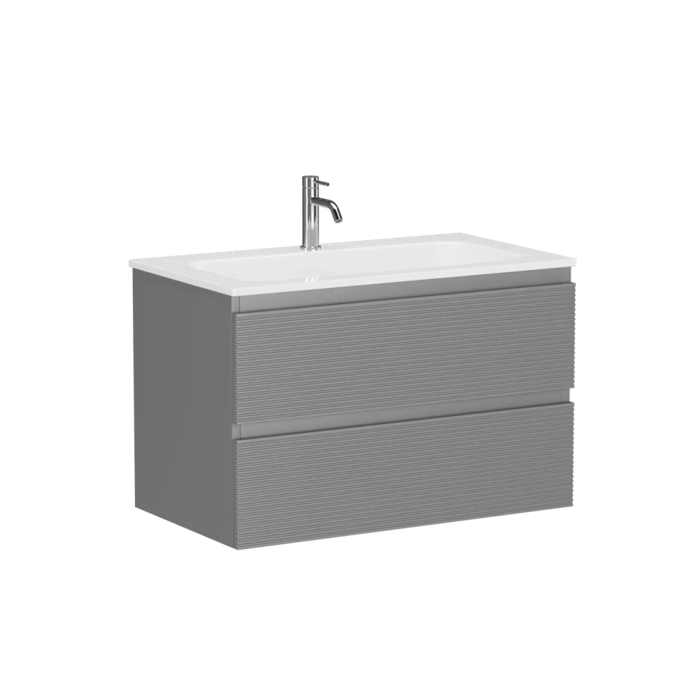 Тумба подвесная SANCOS Folk 790х445х500, c двумя ящиками оснащенными доводчиками, Ergraut soft, арт.FL80ES