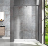 Душевая дверь Lugano VDS-1L130CLGM-1, 1300, вороненая сталь, стекло прозрачное