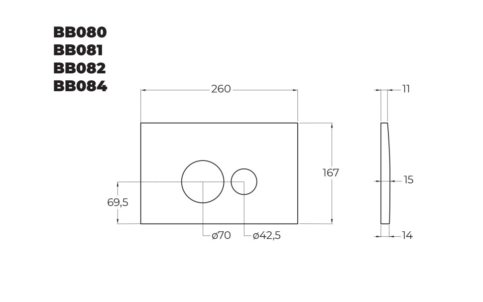 Кнопка смыва BelBagno BB082BL, белая глянцевая