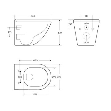 Чаша подвесного унитаза BelBagno SENSO-TOR BB017CH-TOR