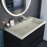 Раковина для ванной 80 см, Uperwood Classic Quartz, кварцевая, бежевая матовая, лён