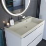 Раковина для ванной 80 см, Uperwood Classic Quartz, кварцевая, бежевая матовая, лён