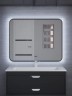 Зеркало для ванной с холодной подсветкой Uperwood Modul 100х80 см, прямоугольное, черное, сенсор/антизапотевание