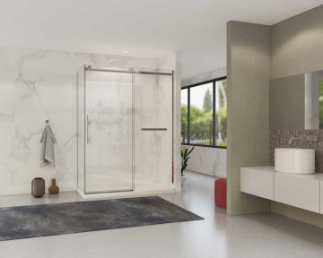 Душевой уголок Комо Софт (Como Soft) VSR-1CS1015CL, 1500*1000, хром, стекло прозрачное