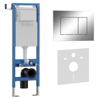 Комплект 2в1 IBERICA BLANCA инсталляция SILENCIO MINI, кнопка смыва ESTI-S хром глянцевый (IB.001M.852)