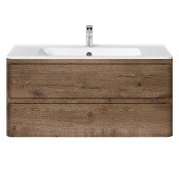 База под раковину Vico 1000 подвесная, 2 выкатных ящика soft close, V.Oak