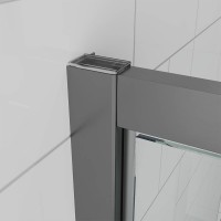 Душевой угол Veconi Ottimo P30SP GR, 700х900х1900 графит брашинг, стекло тонированное матовое