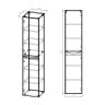 Шкаф Mia VSC-2M170GW-L подвесной, 1700*350*350, G.White, левый