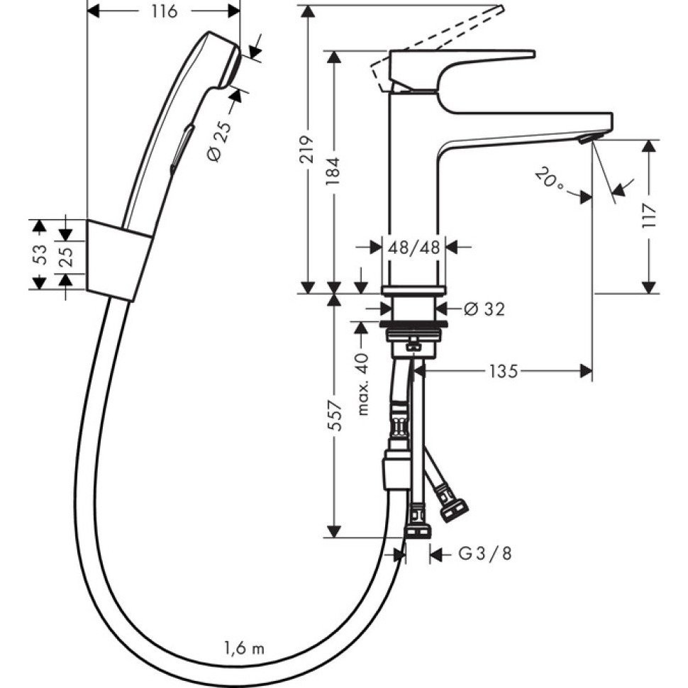 Смеситель для биде Hansgrohe Metropol (74522000) хром