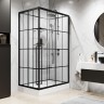 Душевая кабина Niagara Standart ST100/80/15QR/KL/BKT (100х80х225) низкий поддон(15см),черный,стекло прозрачное,3 места