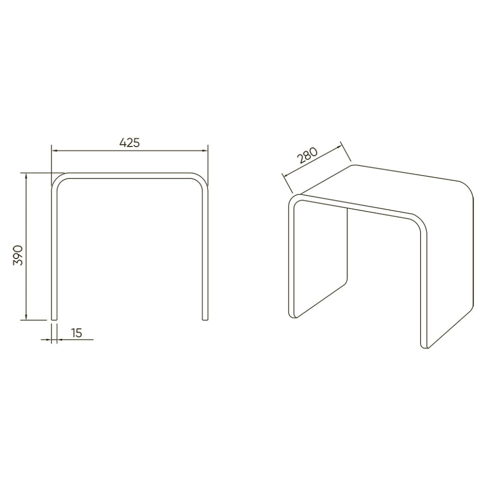 Стул для душа Veconi ST-AC-1T, 425*280*390, прозрачный