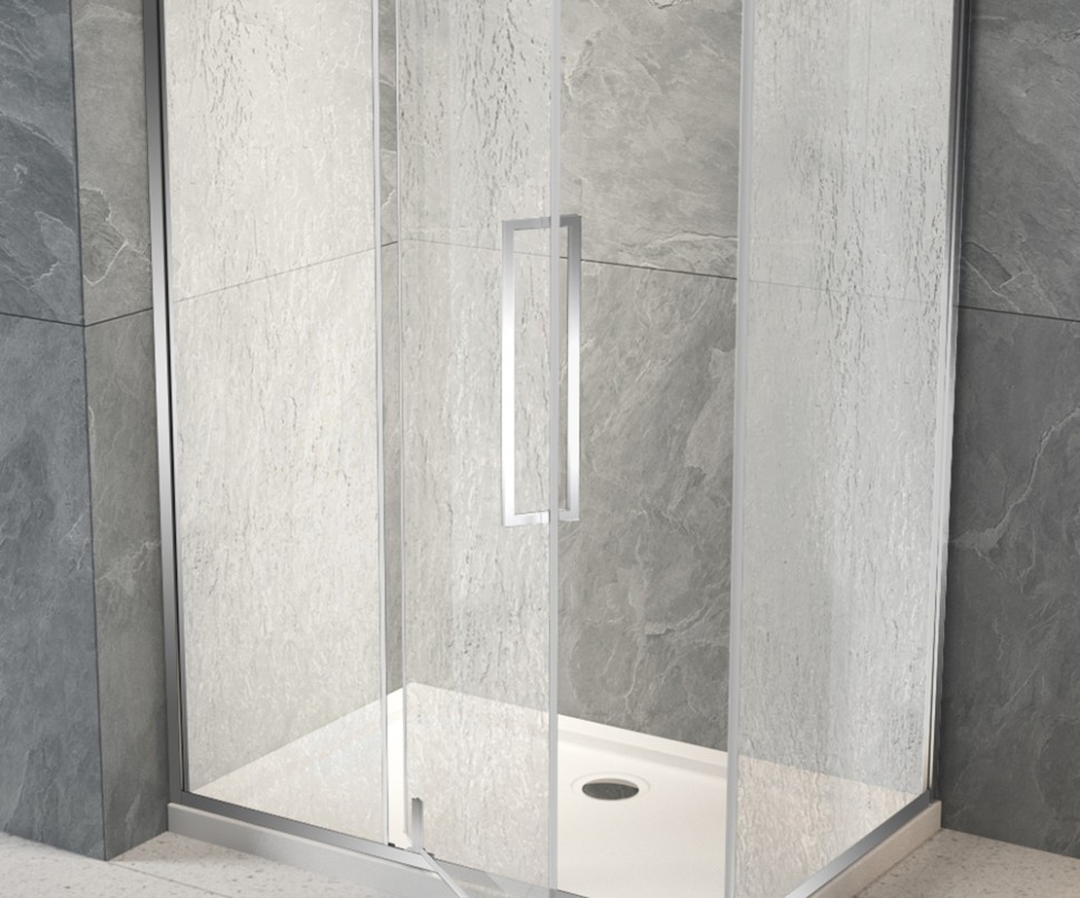 Душевой угол Veconi Rovigo RV-034R, 1000х1000х1950 хром, стекло дождь