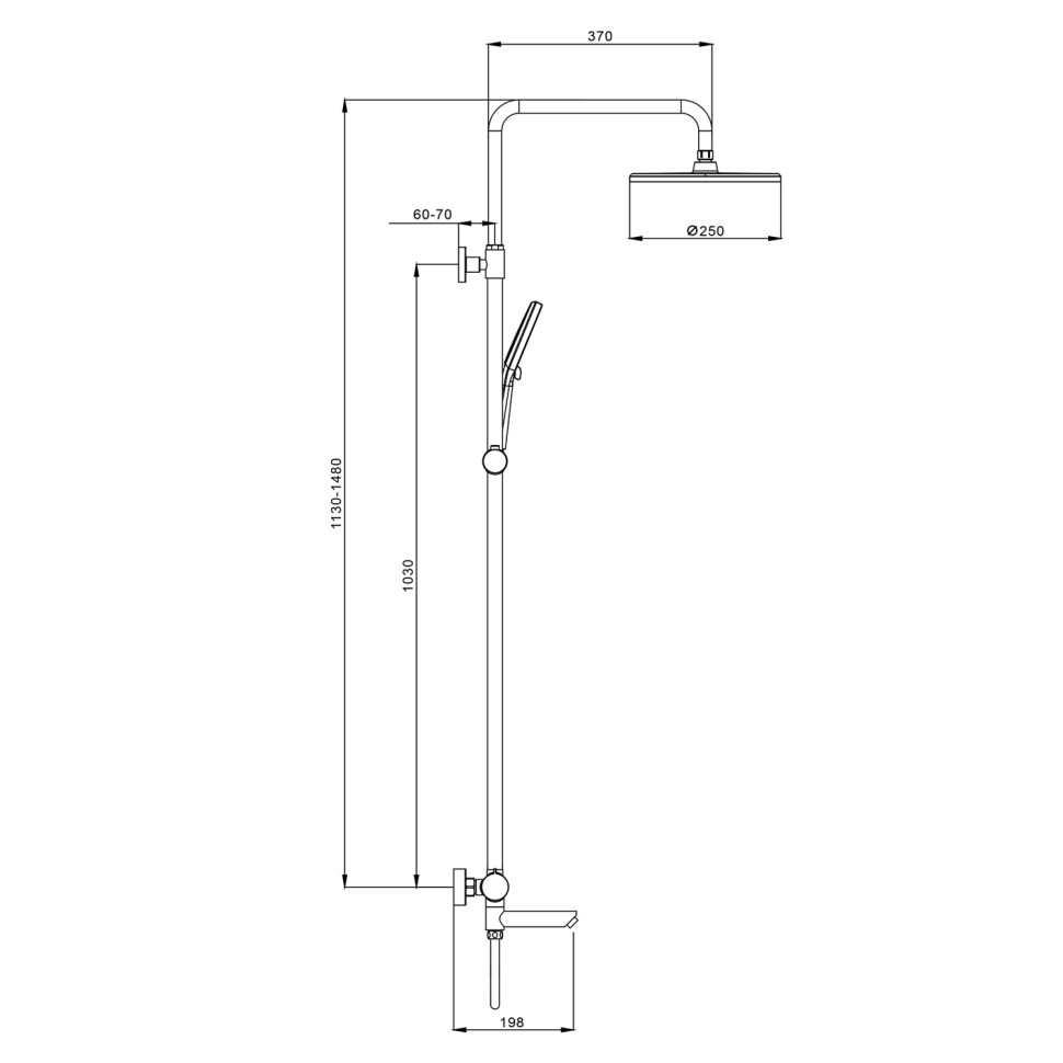 Душевая система Splenka для ванны и душа S223.24.06 Черный