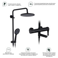 Душевая система Splenka для ванны и душа S223.24.06 Черный