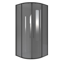 Душевое ограждение Niagara Nova NG-2827-34BLACK (100х100х195) четверть круга,черный матовый,двери раздвижные,стекло тонированное,1 место