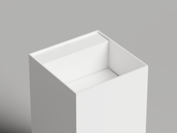 Раковина напольная ARMONIA SQUARE TOP 01 без отверстия под смеситель 450х450х900 S-Sense Глянцевое