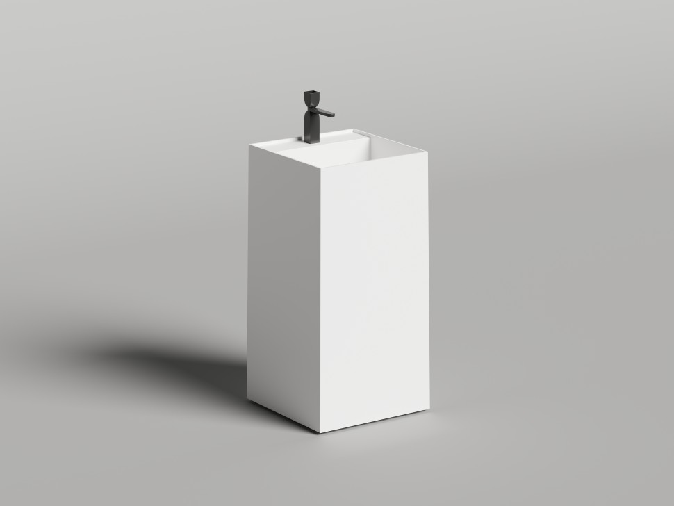 Раковина напольная ARMONIA SQUARE TOP 01 без отверстия под смеситель 450х450х900 S-Sense Глянцевое