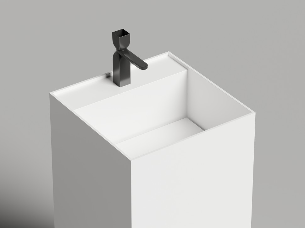 Раковина напольная ARMONIA SQUARE TOP 01 без отверстия под смеситель 450х450х900 S-Sense Глянцевое