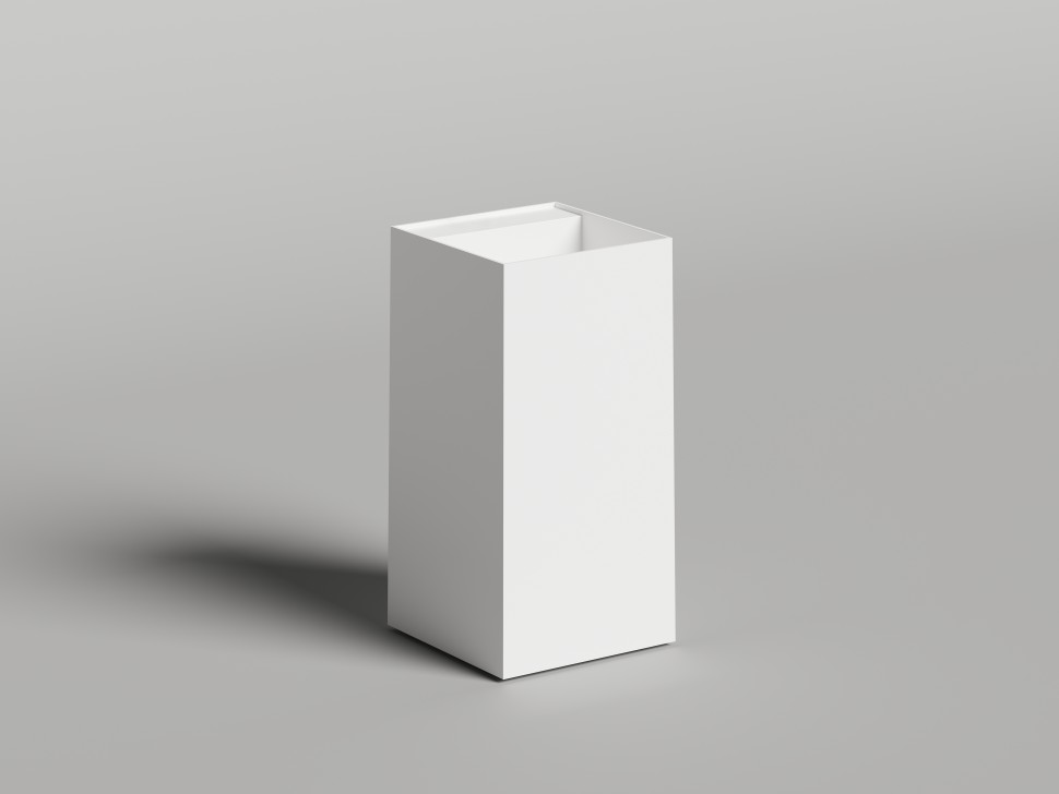 Раковина напольная ARMONIA SQUARE TOP 01 без отверстия под смеситель 450х450х900 S-Sense Глянцевое