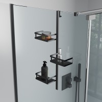 Полка для душевого ограждения Moderno, 650x120x324, чёрный матовый