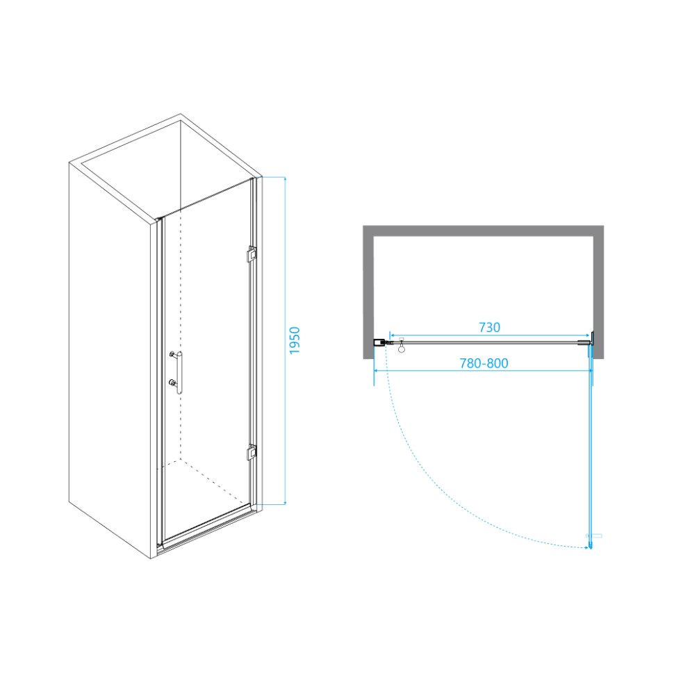 Душевая дверь RGW PA-06B (Прозрачное, 800)