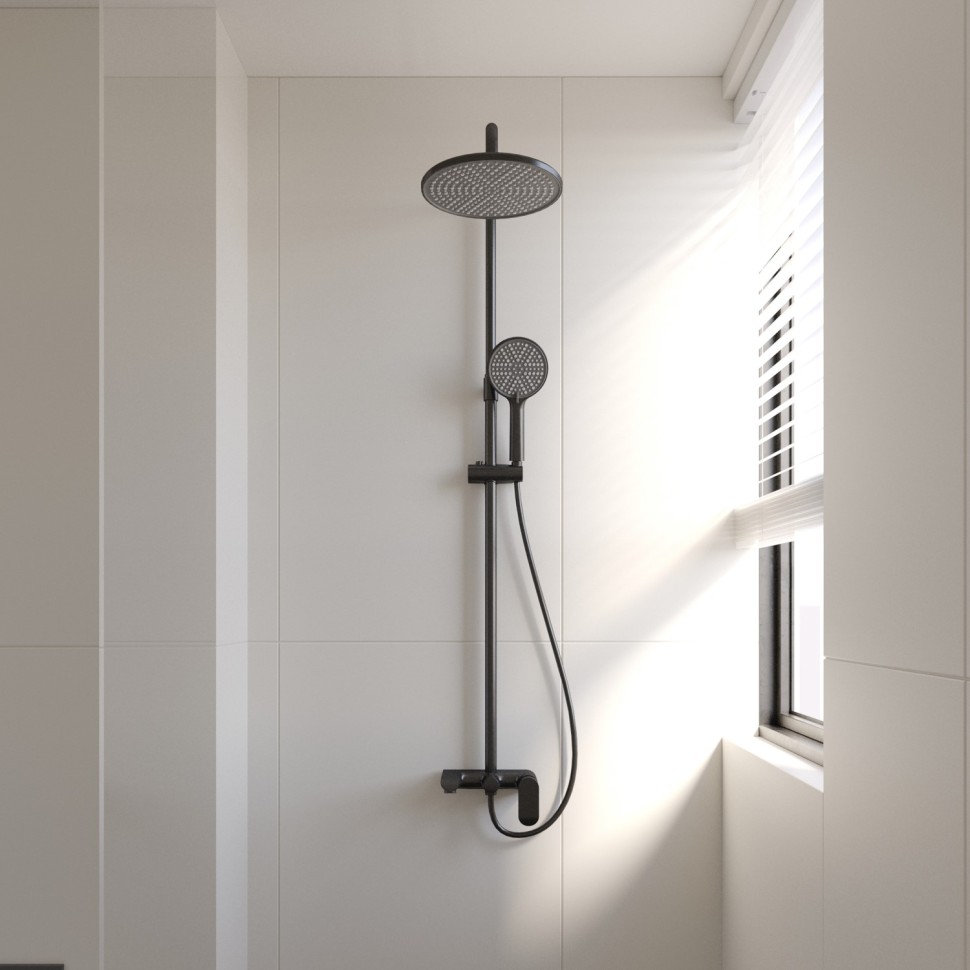 Душевая стойка FERRI, чёрный матовый