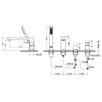 Смеситель для ванны с душем, врезной Timo Selene 2130/16Y белый матовый