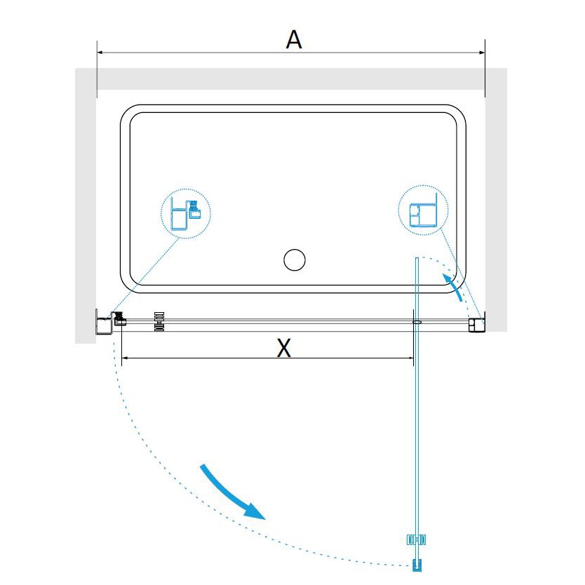 Душевая дверь RGW PA-105 (800)