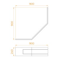 Экран для душевого поддона RGW NT/CL-S (900x900)