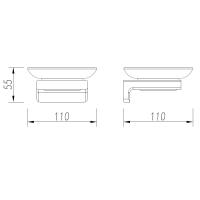 AQM7314BG Tivoli Мыльница латунь/матовое стекло, золото шлифованное