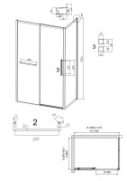 Душевое ограждение Grossman Style 100.K33.05.110.21.00-200.K33.05.90.21.00 (110х90х195) раздвижная,черный матовый,стекло прозрачное,2 места