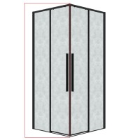 1/2 душевого ограждения Grossman Galaxy 1/2.K33.01.10L.21.02 (100*195) раздвижная(левая),черный матовый, стекло шиншилла,1 место