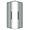 1/2 душевого ограждения Grossman Galaxy 1/2.K33.01.10L.21.02 (100*195) раздвижная(левая),черный матовый, стекло шиншилла,1 место