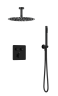 Душевая система скрытого монтажа для душа MILLEAU Tissage TERMO 2SBIT/802-GB на 2 потока (комплект с монтажным блоком), Черный глянец